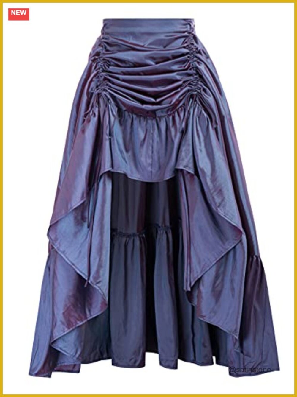 Gothic Renaissance Pirate Skirt Adjustable High-Low Steampunk Victorian A-Line